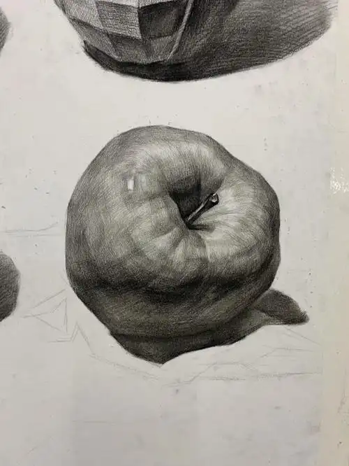 素描苹果  #素描静物 #美术生
