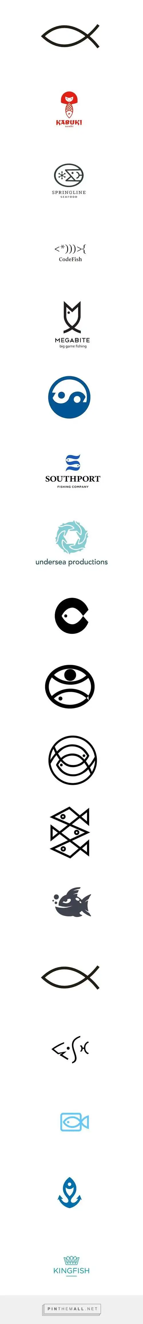 为你的灵感简洁明快,鱼标志设计