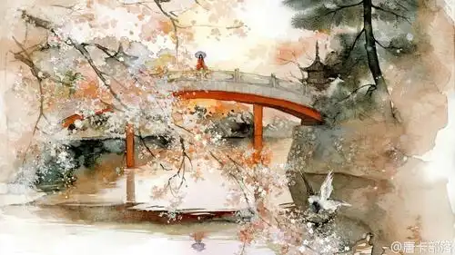 古风 古韵 中国风 手帐素材 插画 手绘 彩绘 头像 壁纸微博:唐卡部落