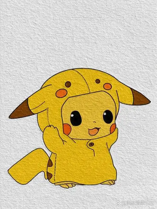皮卡丘简笔画教程已附色(91)