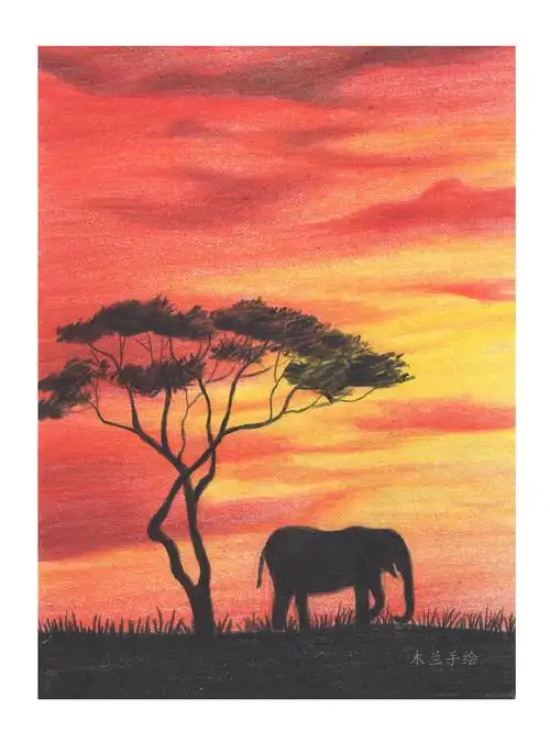 12幅唯美彩铅风景:有星空,有花海,有极光.