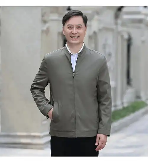 雅鹿爸爸秋装休闲夹克中老年男装秋季外套春秋薄款中年男士秋天上衣服