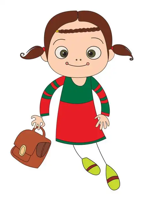 抽象矢量现代卡通快乐的小学生插图设计