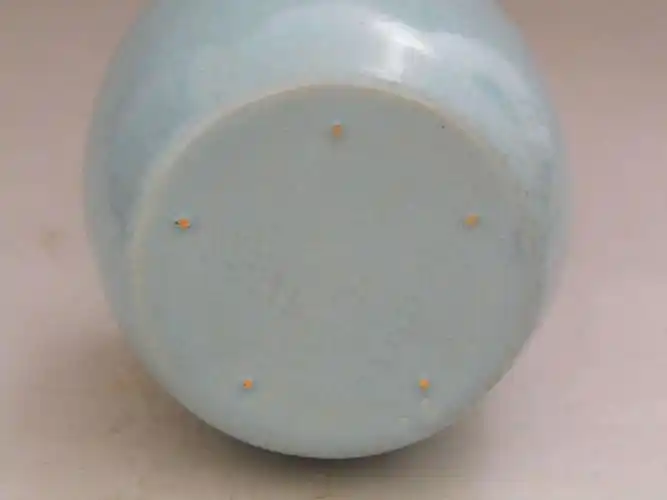 北宋清凉寺汝窑瓷器天青釉盘口长颈瓶10件套