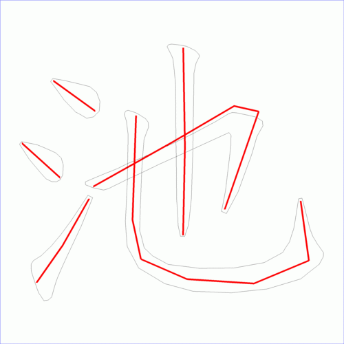 国字池的笔顺6画