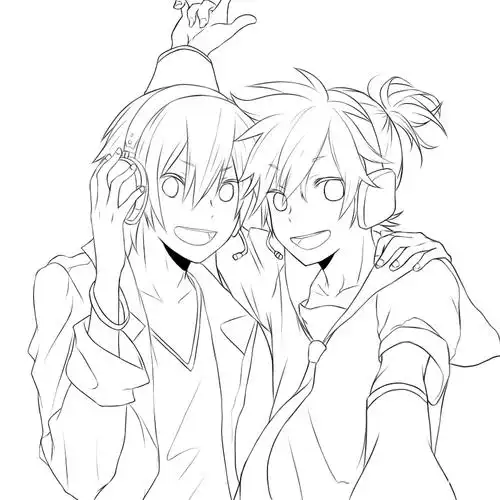 动漫男生线稿图集 动漫