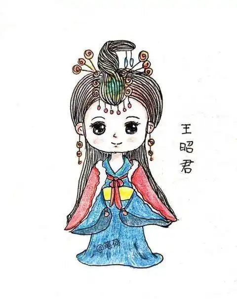 古代四大美女q版简笔画合集_貂蝉_西施_故事