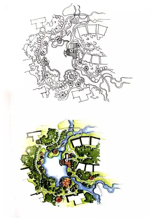 干货分享水景的平面图画法