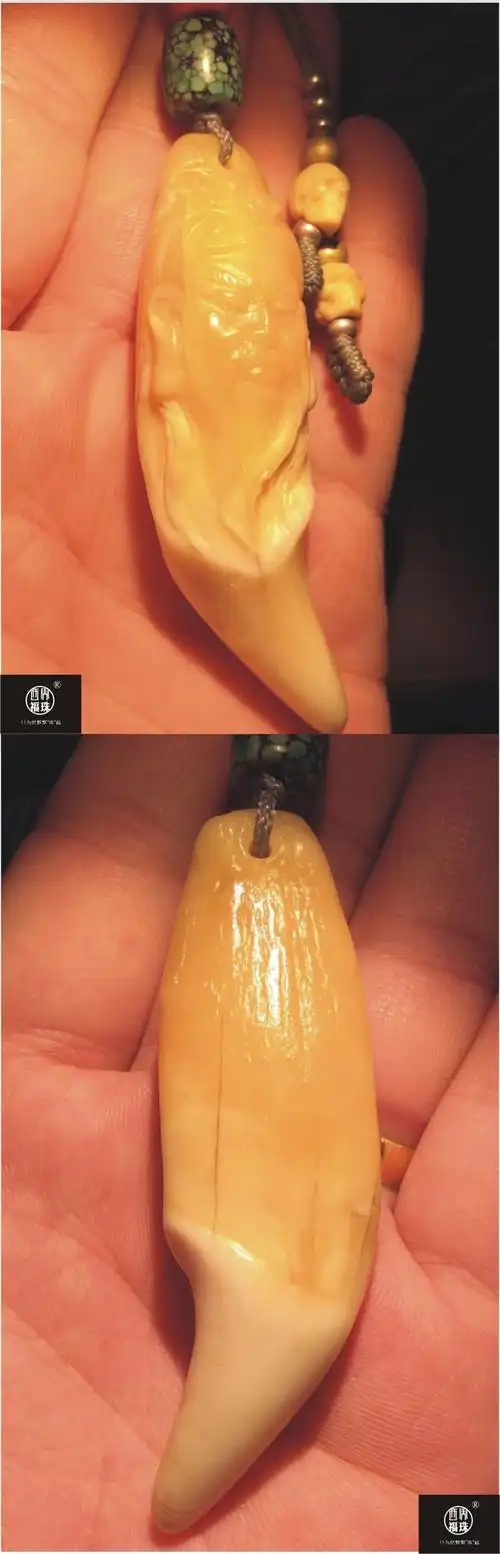 熊牙雕件手把件.