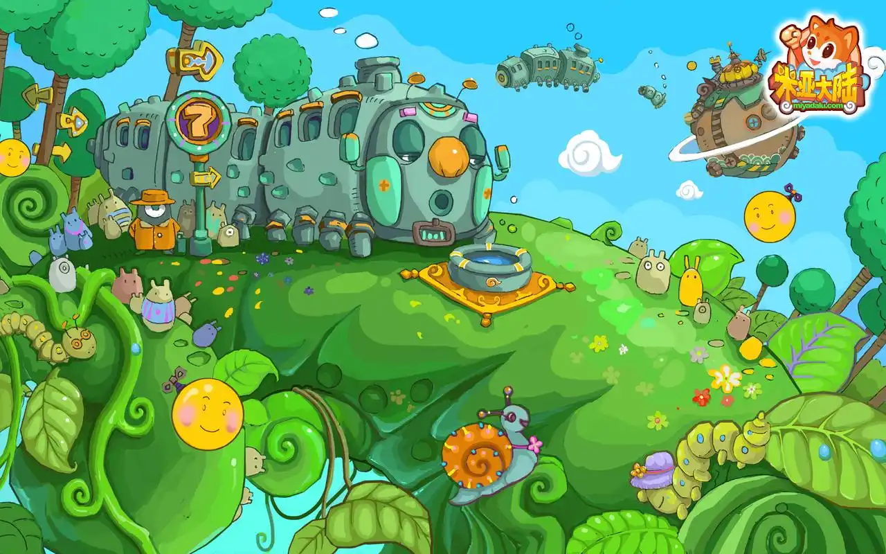 卡通 可爱 绿色植物 小动物 树木 儿童桌面专用 尼玛高清手机壁纸免费