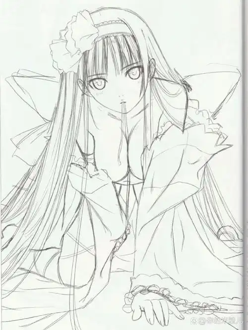 500 二次元少女线稿!零基础临摹必备!