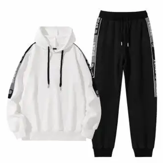 ukbs李·宁寕连帽宽松卫衣男潮牌青少年衣服春秋男装一套搭阿·迪达斯