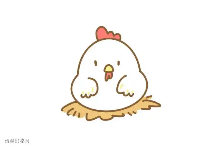 可爱小鸡简笔画教程