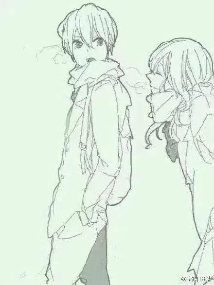 手绘动漫情侣#治愈系# #素描# #小清新