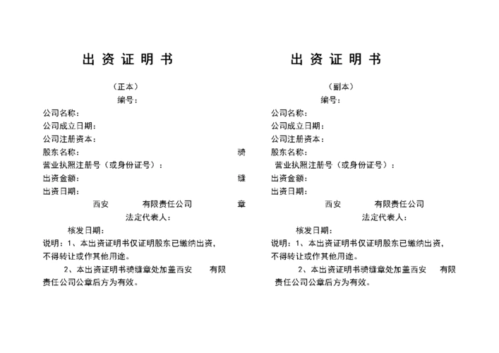 出资证明书出资证明书.doc