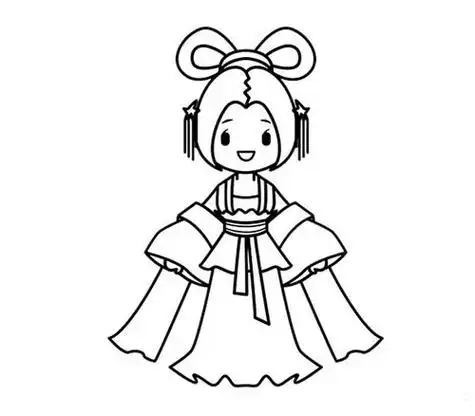 古代小美人简笔画