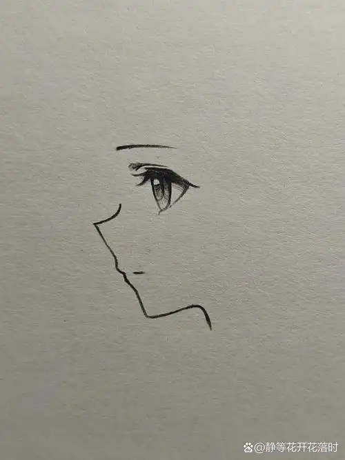 教你画侧脸,高马尾女生详细过程图