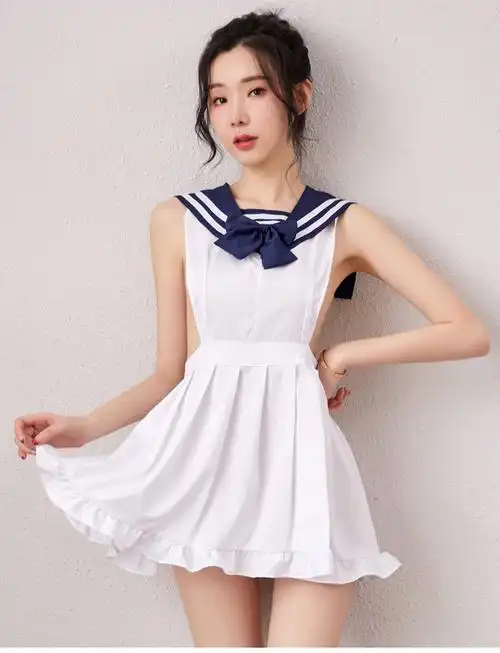 情趣内衣性感水手服女cos睡裙女护制服诱惑蕾丝网纱镂空开档透明睡衣