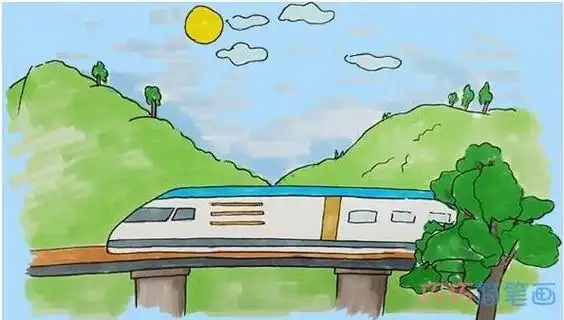 复兴号动车简笔画简单又漂亮 简笔画图片大全-普车都