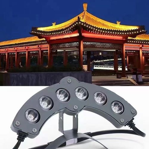 led瓦楞灯6w户外防水黄光暖古建筑凉亭瓦片灯景观亮化仿古寺庙