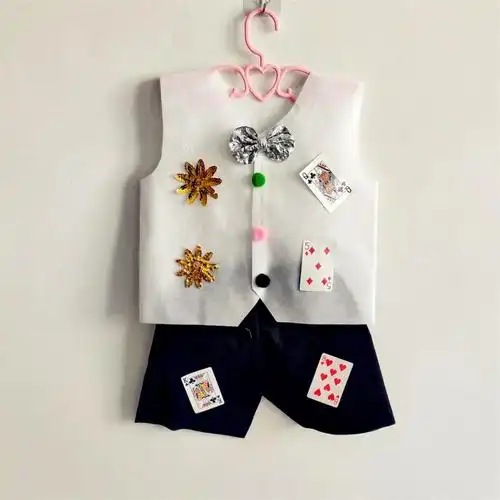 橦华 衣服儿童服装幼儿园时装秀手工制作六一节日走秀时装秀儿童手工