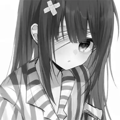 可爱女生头像高清黑白动漫图片