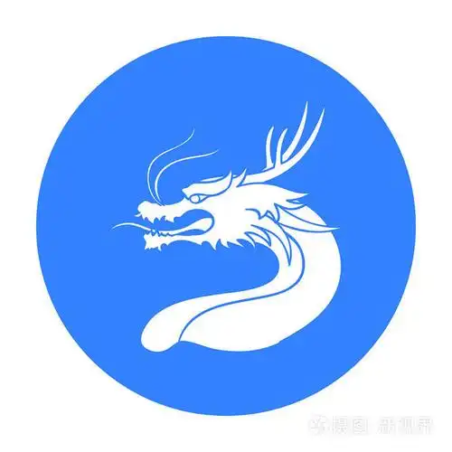 龙中孤立的白色背景上的黑色风格的图标.韩国符号股票矢量图