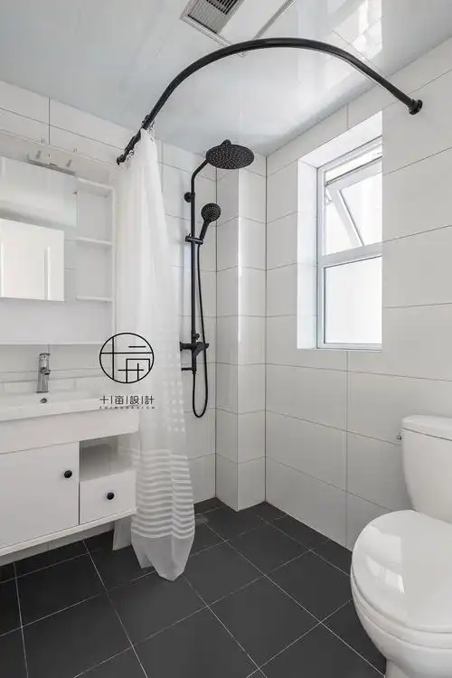 卫生间马桶装修效果图简洁127平北欧三居实景图片
