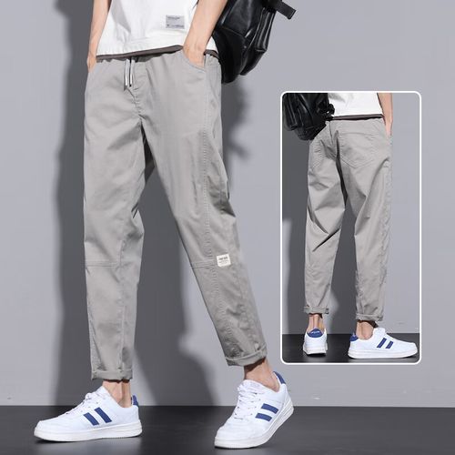 休闲裤男士宽松直筒运动春秋款棉百搭潮 浅灰色品牌旗舰男装十大品牌