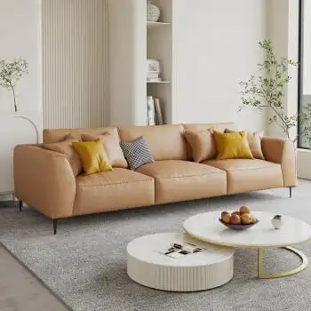 高脚布艺沙发 意式极简约现代奶油风三人位科技布艺沙发小户型组合