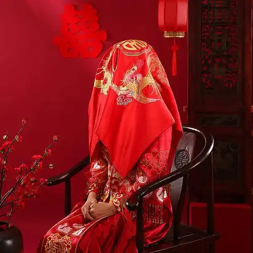 热销盖头新娘红色