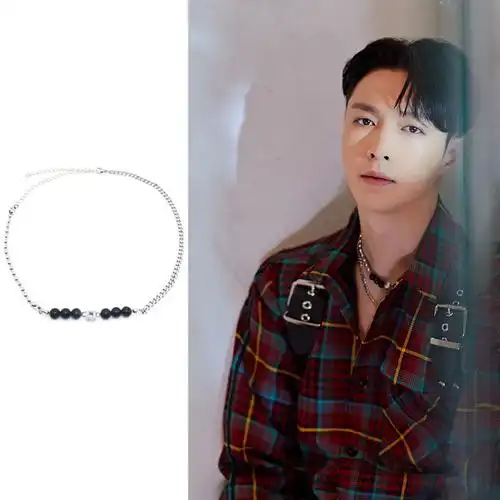 张艺兴锁骨饰品时尚男女冷淡同款百搭圆珠钛钢项链