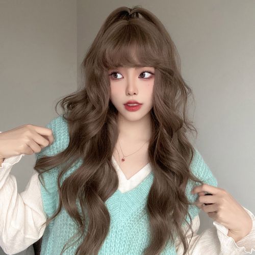 假发女长卷发芭比卷大波浪奶茶灰棕色自然网红发型蓬松全头套式