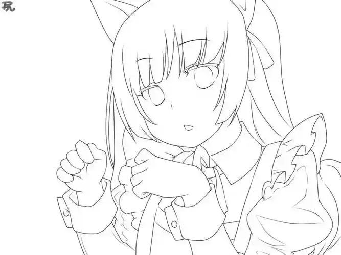 动漫人物线稿素材