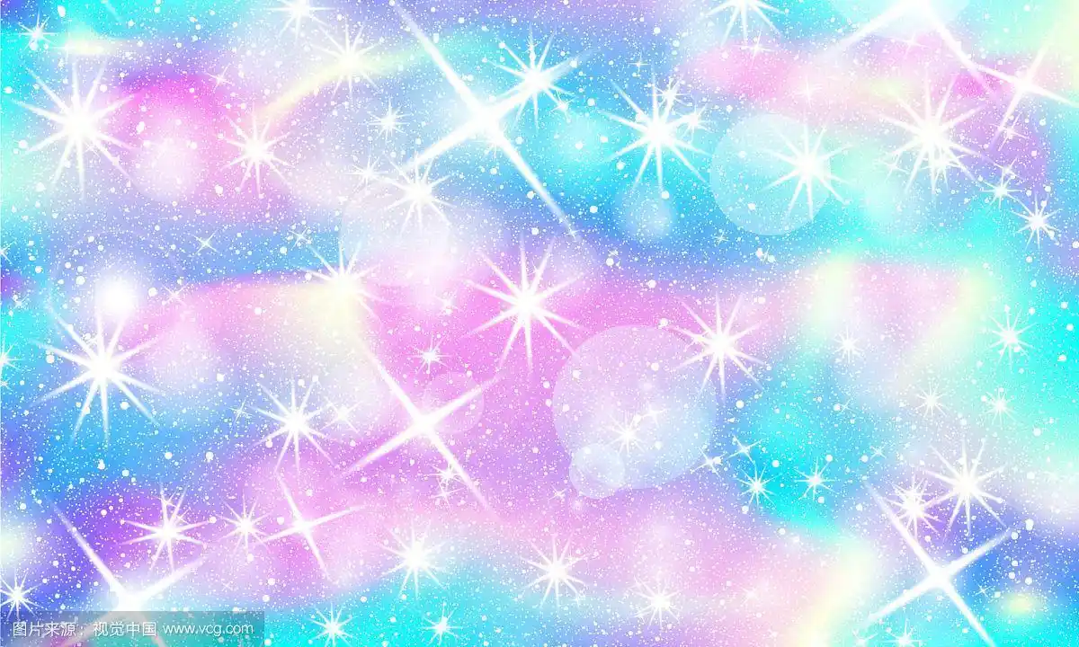 独角兽彩虹背景全息天空