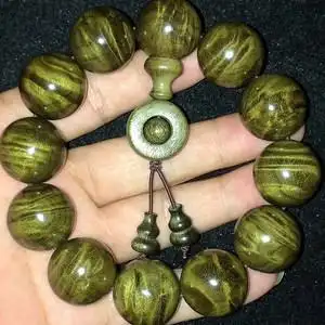 金丝楠乌木老料佛珠念珠男女款名木香府金丝楠木手串阴沉木乌木手链