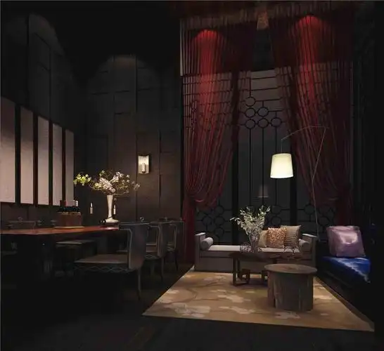 高端私人会所装修效果图 300平米复古风格红酒会所装修设计图片