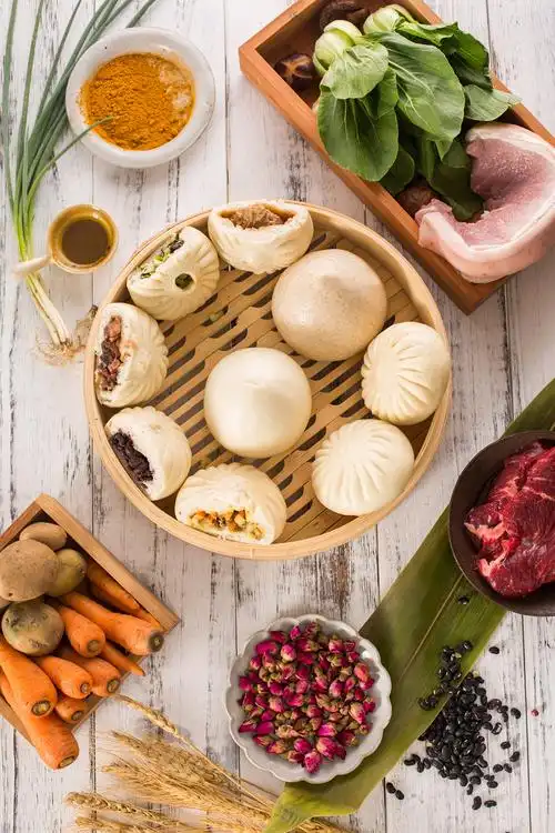 中华传统美食甘其食包子美食摄影