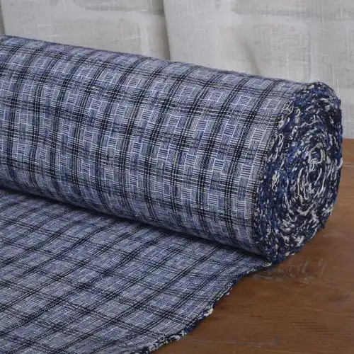 上海怀旧老物件*老上海老粗布*全棉布*手工纺织布民国格子布20