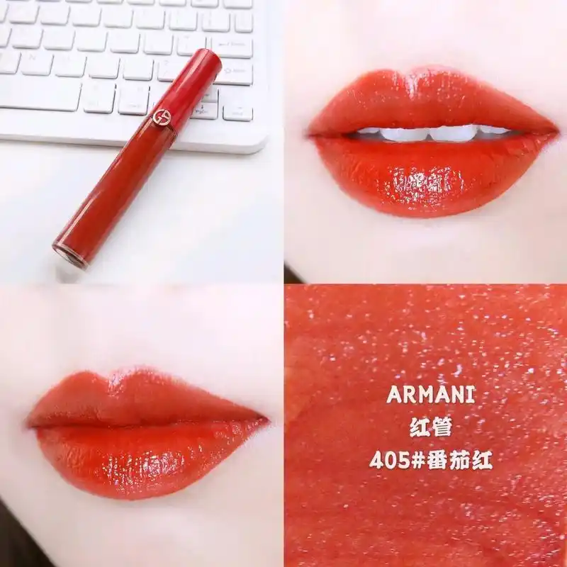 【口红试色】96阿玛尼红管405#烂番茄色真的好看到爆炸00 用李佳