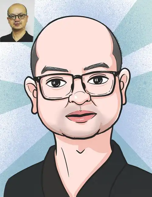 日本似颜绘照片转手绘肖像定制夸张漫画