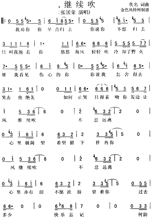 风继续吹谭咏麟张国荣