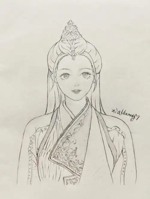 迪丽热巴纪云禾手绘含步骤