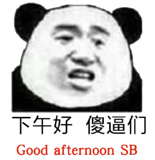 下午好,傻逼们 good afternoon sb