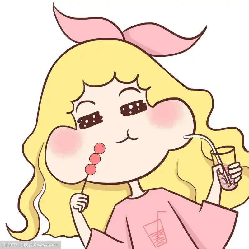 可爱吃货女孩头像插画
