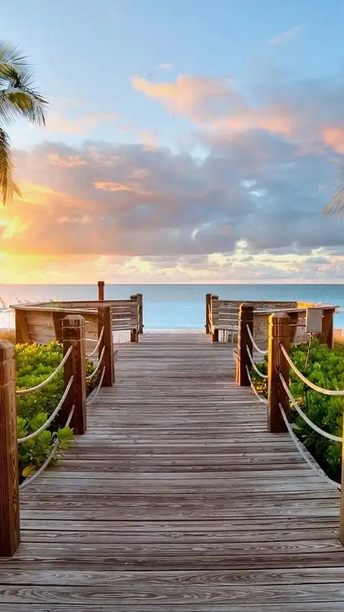 码头唯美风景高清桌面h5背景