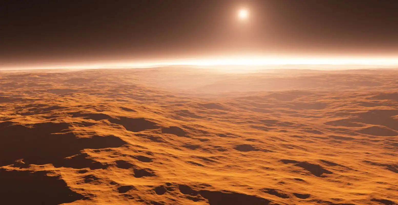 火星是太阳系中第四颗行星,距离太阳约为1.5亿英里(2.