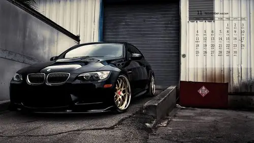 2019年11月黑色酷炫跑车日历壁纸