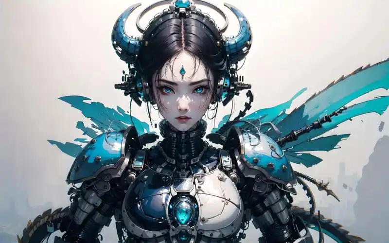 ai壁纸①美女加机甲 有点好看呀