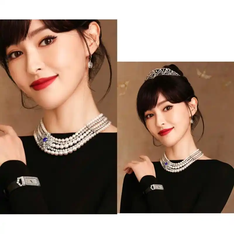 好神奇,明明都是唐嫣,戴着皇冠的时候这条项链看起来就值几十块